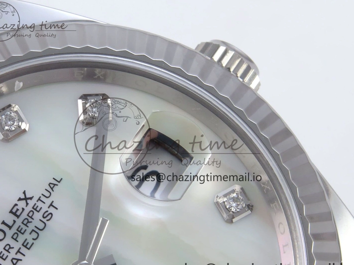 MiroTime 1230 Datejust 126334 41mm SS Clean 1:1 Best Edition White Pearl Moissanite Dial on SS Jubilee Bracelet VR Modern 898